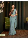 Green Mohmanthan Carmella LycraHandwork Embroidery Latest Exclusive Wedding Wear Stylish Look Saree 5808 B